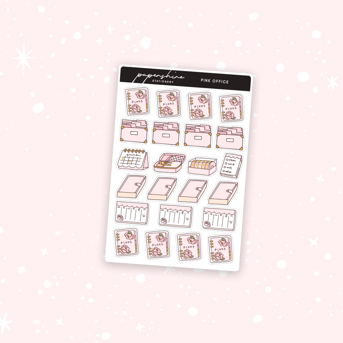Pink Office Doodle Stickers – Papershire