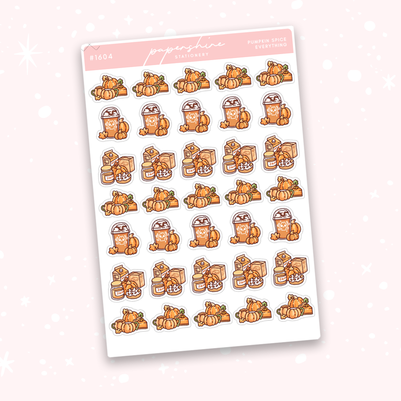 Pumpkin Spice Everything Doodle Stickers