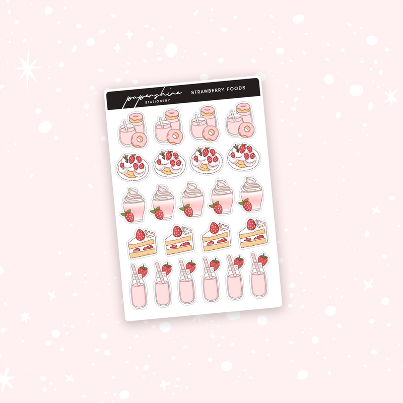 Strawberry Food Doodle Stickers