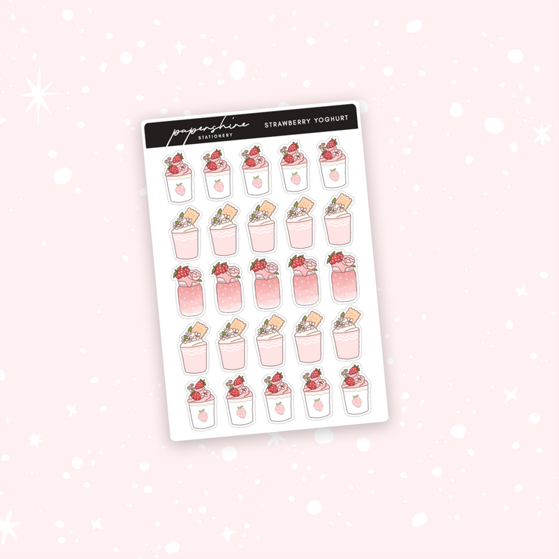 Strawberry Yoghurt Doodle Stickers