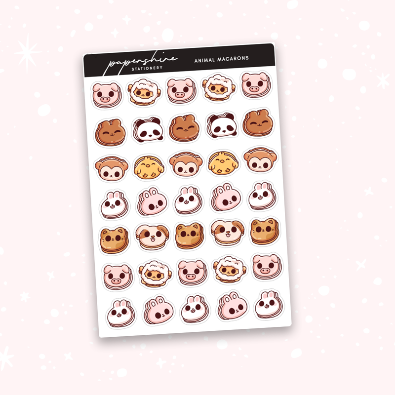 Animal Macarons Doodle Stickers