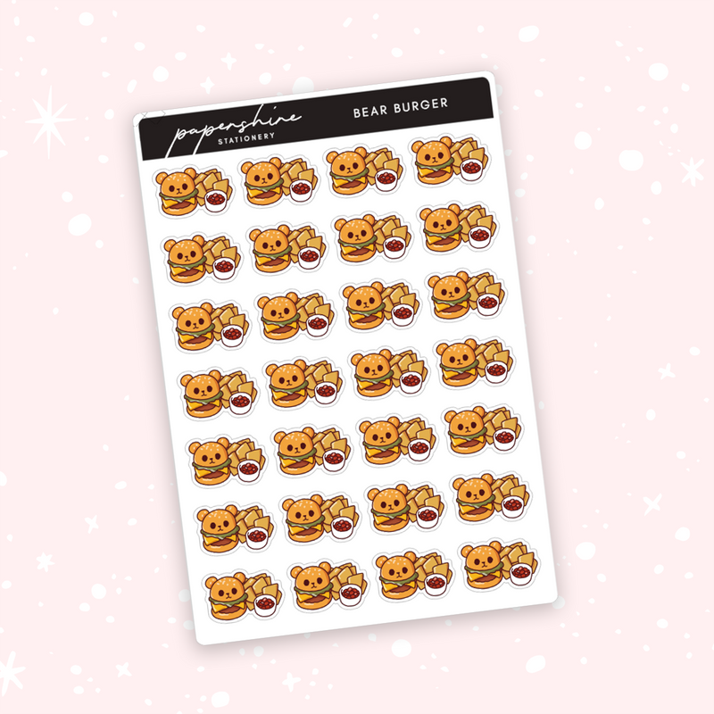 Bear Burgers Doodle Stickers