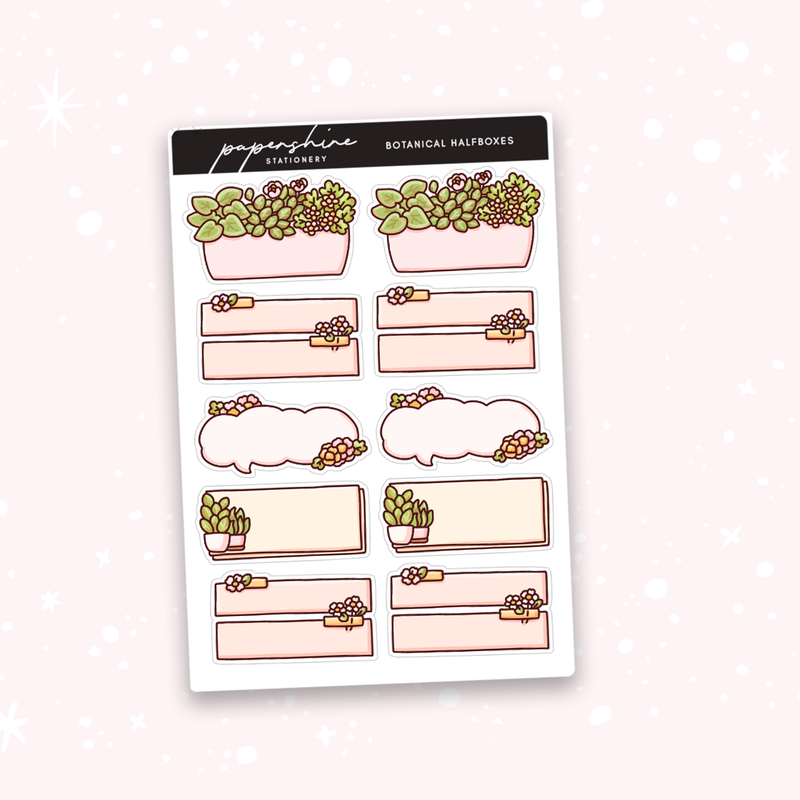 Botanical Halfboxes Doodle Stickers