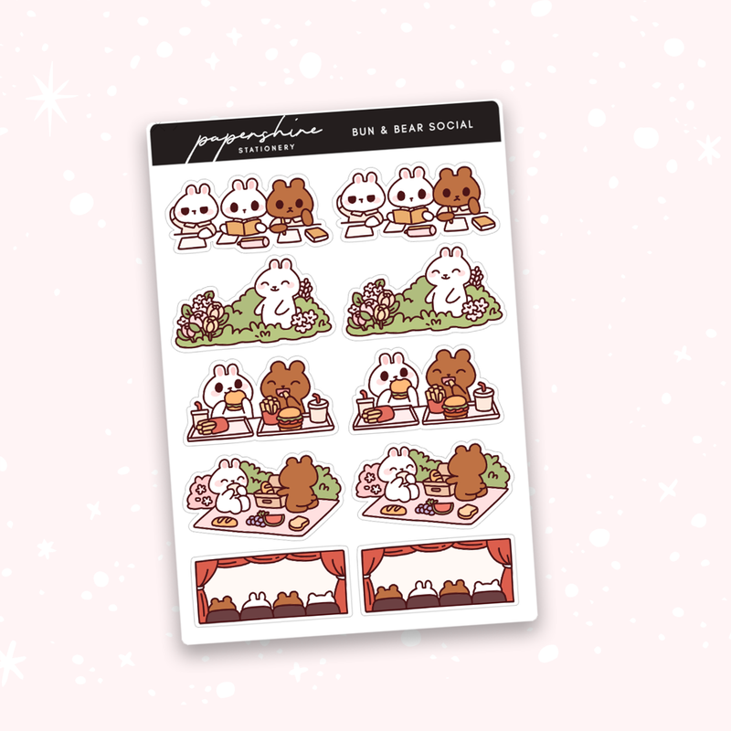 Bun & Bear Social Doodle Stickers