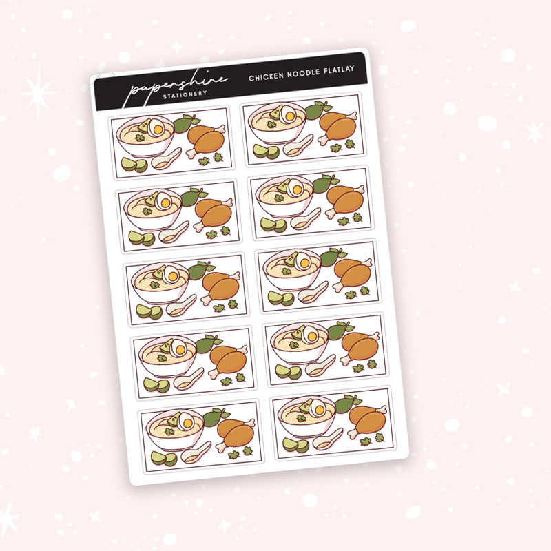 Chicken Noodle Soup Flatlay Stickers