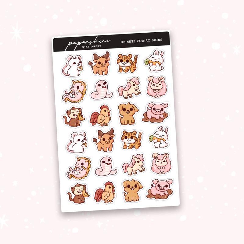 Chinese Zodiac Signs Doodle Stickers