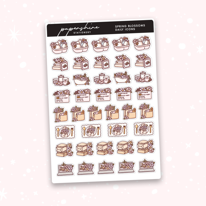 Spring Blossoms Daily Icons Doodle Stickers