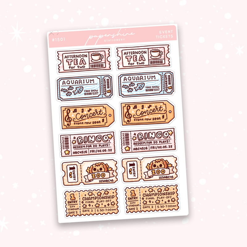 Event Tickets Doodle Stickers