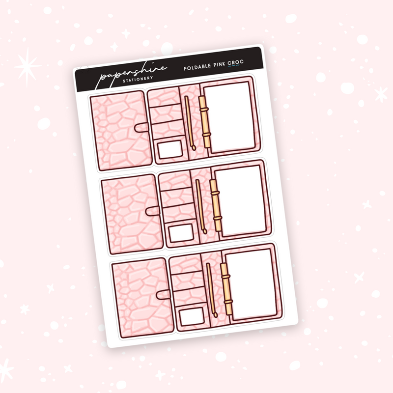 Foldable - Pink Croc Planner Doodle Stickers