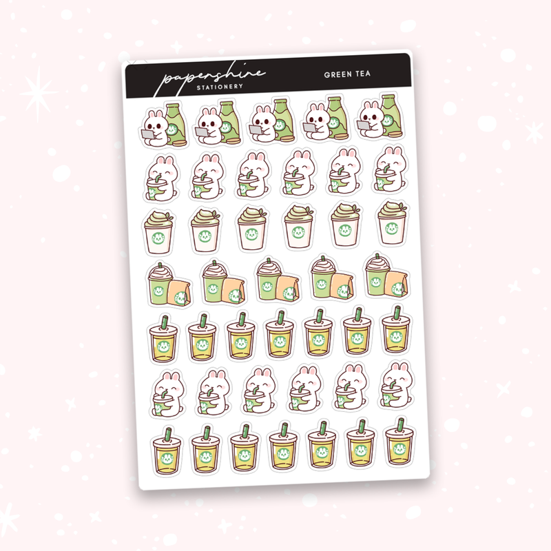 Bunilla Green Tea Doodle Stickers