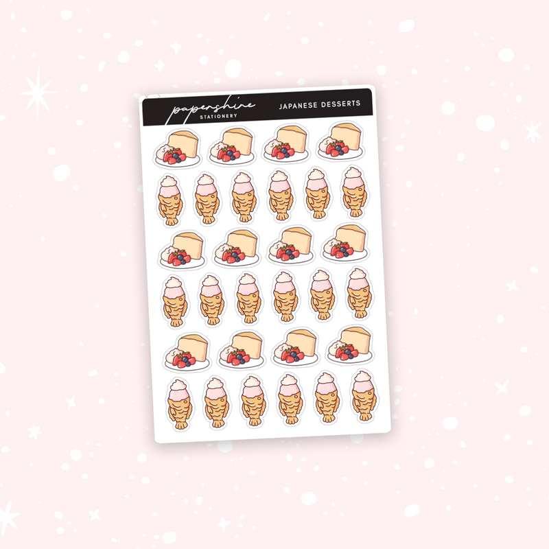 Japanese Desserts Doodle Stickers