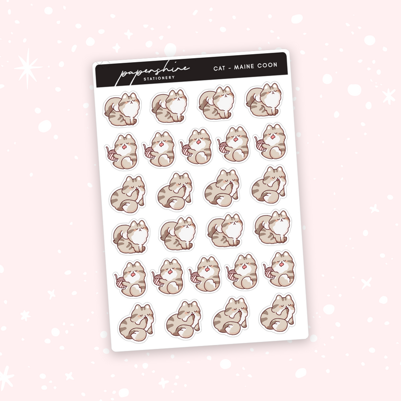 Cat - Maine Coon Doodle Stickers