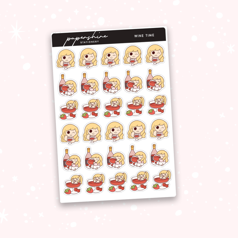 Wine Time Nana Stickers