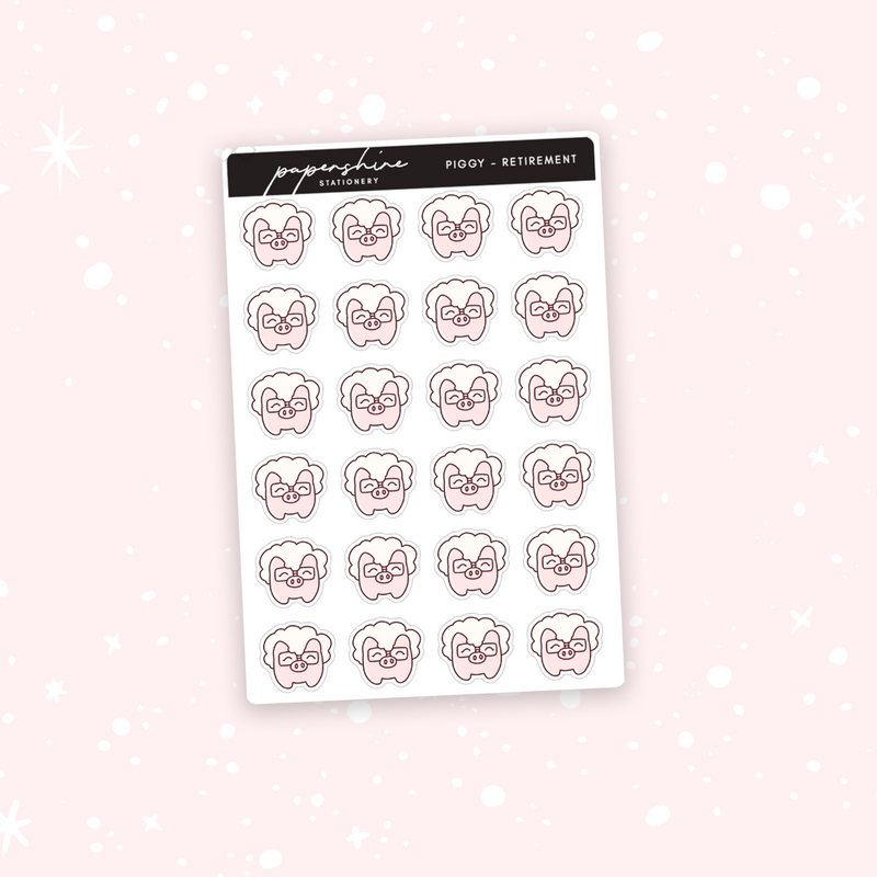 Piggy Bank - Retirement Doodle Stickers