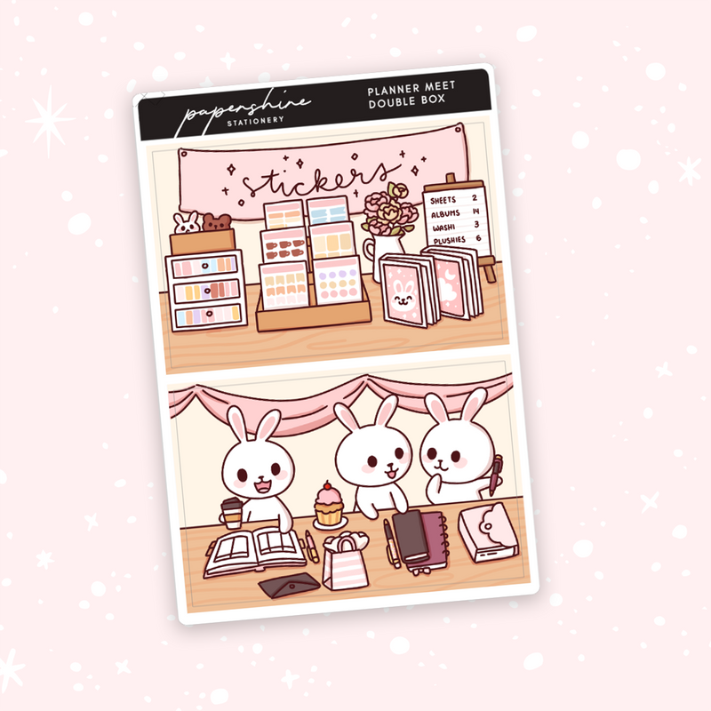 Planner Meet Up Double Boxes Doodle Stickers