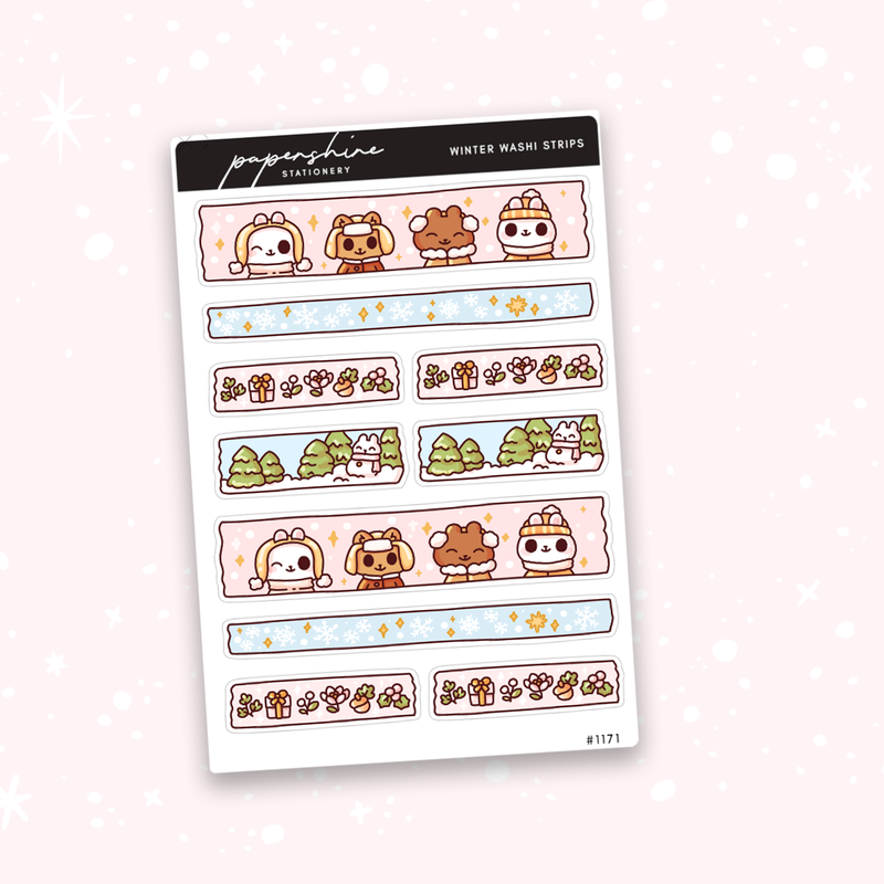 Winter Washi Strips Doodle Stickers