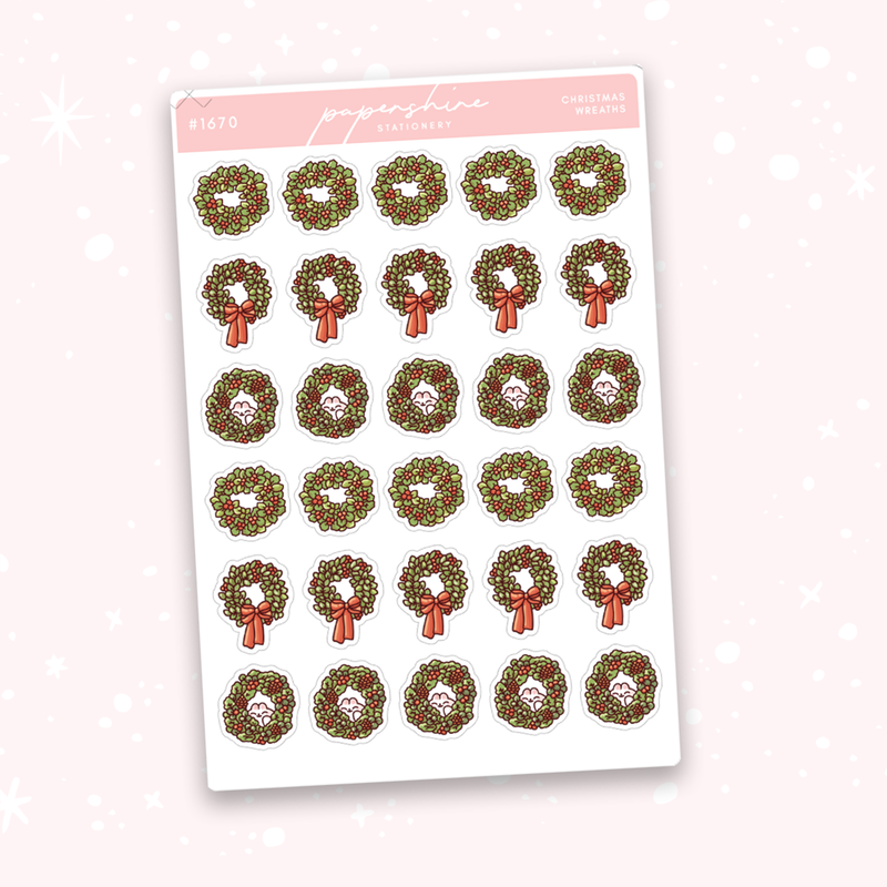 Christmas Wreaths Doodle Stickers